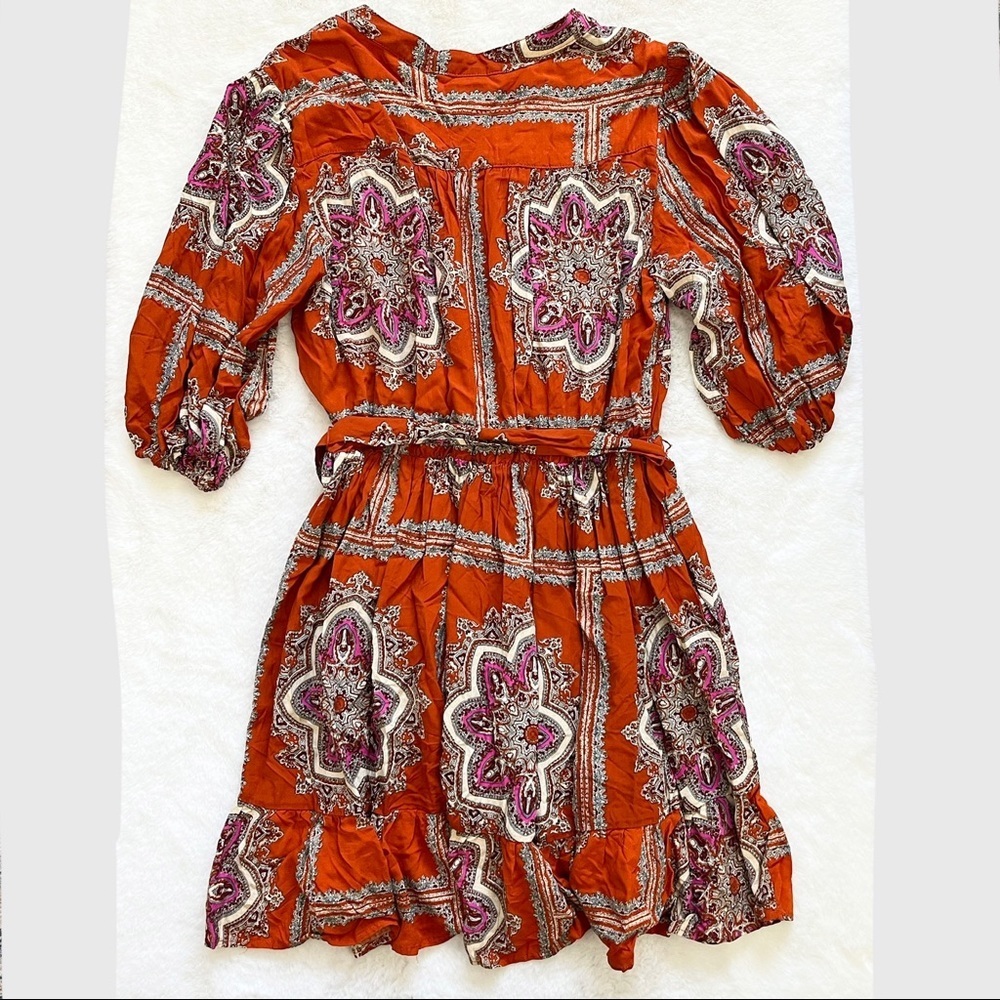 PORRIDGE CLOTHING BOHO DRESS WITH POCKETS SIZE SMALL ANTHROPOLOGIE COTTAGECORE - Picture 2 of 9